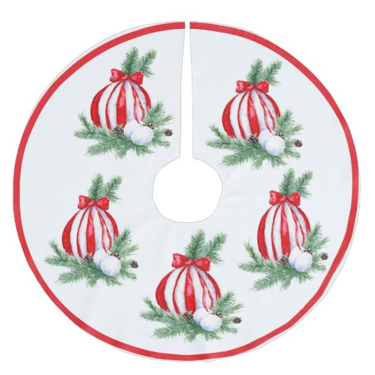 Gestreepte Baubles boomrok Kerstboom Rok (Voorkant)