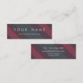 Gestreepte Berry & Petrol Custom Skinny Mini Visitekaartje (Voorkant / Achterkant)