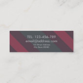 Gestreepte Berry & Petrol Custom Skinny Mini Visitekaartje (Achterkant)