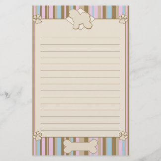 Gestreepte bichon Frise Stationery Briefpapier