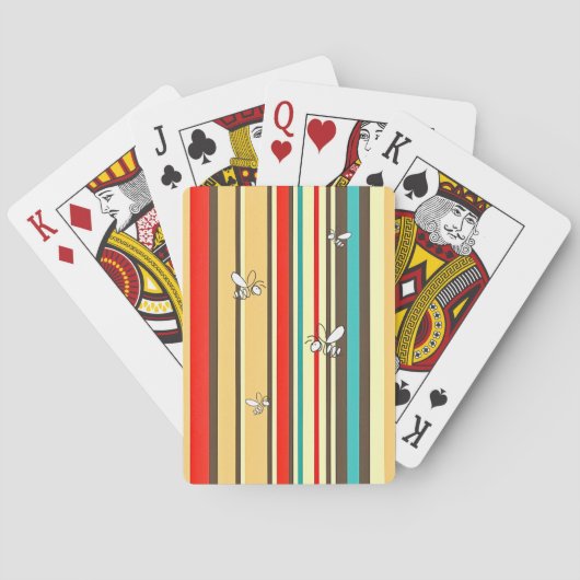  gestreepte bijen spelen poker kaarten (Achterkant)