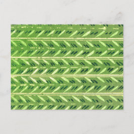 Gestreepte bladeren Japans houtsnede textiel Briefkaart