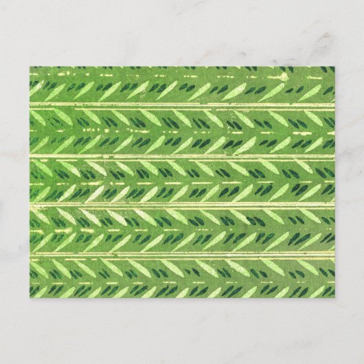 Gestreepte bladeren Japans houtsnede textiel Briefkaart (Voorkant)