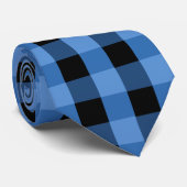 Gestreepte Blauw zwart Stropdas (Opgerold)