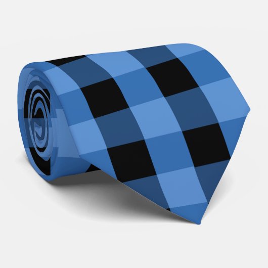 Gestreepte Blauw zwart Stropdas (Opgerold)