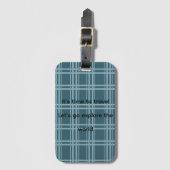 Gestreepte Blauwe Bagagelabel (Voorkant (verticaal))