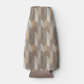 Gestreepte Blauwe, Gele, Olijfgroene Chevron. Flesjeskoeler (Voorkant)