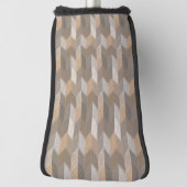 Gestreepte Blauwe, Gele, Olijfgroene Chevron. Golfheadcover (Draai 90)
