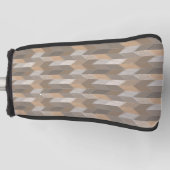 Gestreepte Blauwe, Gele, Olijfgroene Chevron. Golfheadcover (Voorkant)