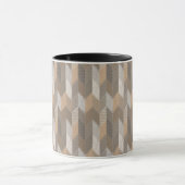 Gestreepte blauwe, gele, olijfgroene Chevron. Mok (Midden)