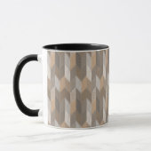 Gestreepte blauwe, gele, olijfgroene Chevron. Mok (Links)