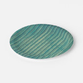 Gestreepte blauwe lijnen papieren bordje (Gekanteld)