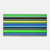 Gestreepte blauwe, Limoen en gele bureaumat (Voorkant)