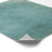 Gestreepte Blauwgroen golfpatroon Poster (Hoek)