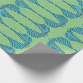 gestreepte blauwvogel cadeaupapier (Hoek)