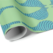 gestreepte blauwvogel cadeaupapier (Rol Hoek)