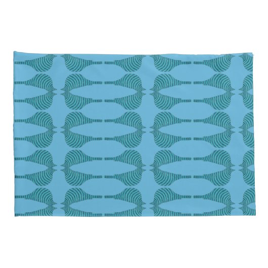 gestreepte blauwvogel kussensloop (Achterkant-Rechts)