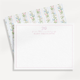 Gestreepte bloemboog kwekerij notitiekaart kaart