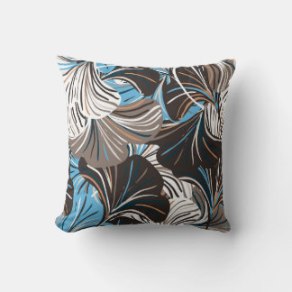 Gestreepte bloemen en bladeren: bloemen. kussen