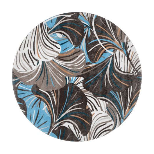 Gestreepte bloemen en bladeren: bloemen. snijplank (Voorkant)