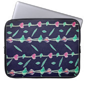 Gestreepte bloemen laptop sleeve (Voorkant)