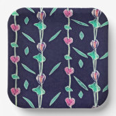 Gestreepte bloemen papieren bordje (Voorkant)