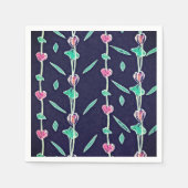 Gestreepte bloemen servet (Voorkant)