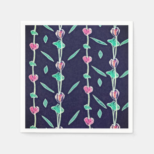 Gestreepte bloemen servet