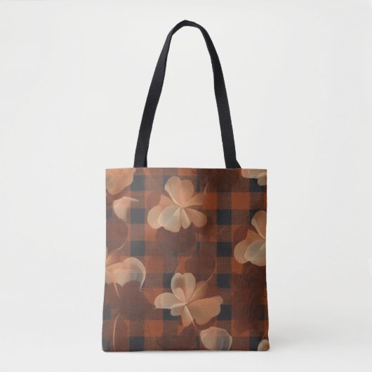 Gestreepte bloemen tote bag (Voorkant)