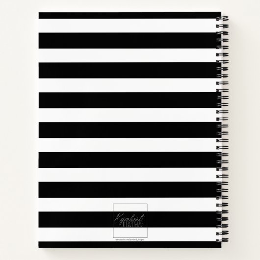 Gestreepte bloemnaam Notitieboek (Achterkant)