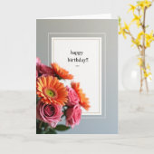 Gestreepte Bloesem Kunstkaart Kaart (Gele Bloem)