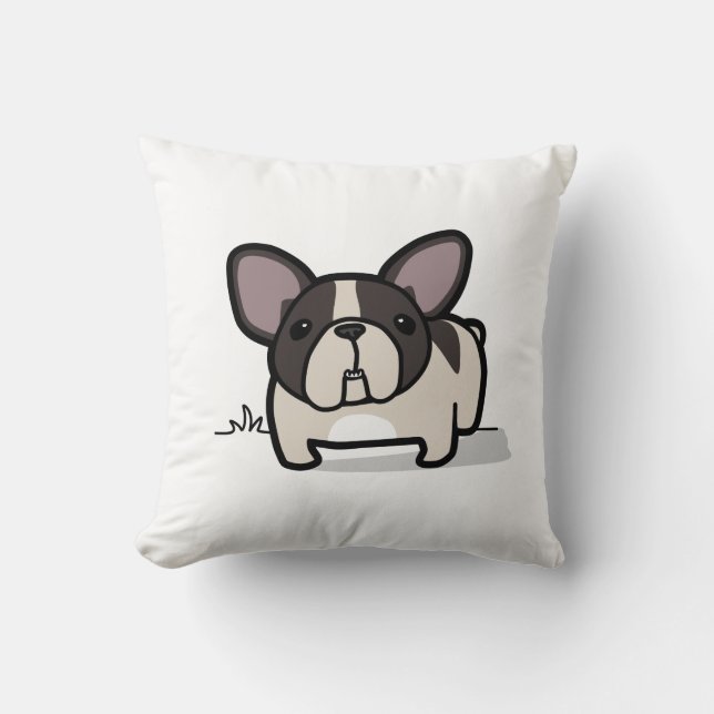 Gestreepte Bonte Franse Bulldog Kussen (Voorkant)