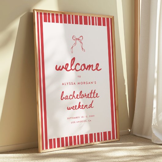 Gestreepte Boog Coquette Bachelorette Weekend Welk Poster