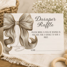 Gestreepte Boog Meisje Baby Shower Luier Raffle