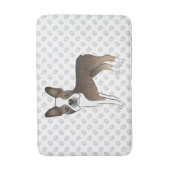 Gestreepte Boston Terrier Cartoonhond Illustratie Badmat (Voorkant Verticaal)