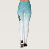 Gestreepte Boston Terrier In Een Winterbos Leggings (Achterkant)