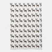 Gestreepte Boston Terrier Mooie Cartoon Hond Patro Theedoek (Verticaal)