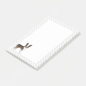 Gestreepte Boston Terrier Mooie Cartoon Hond & Poo Post-it® Notes (Schuin)