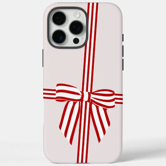 Gestreepte Bow iPhone Case (Achterkant)