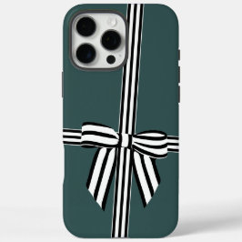 Gestreepte Bow iPhone Case Groen