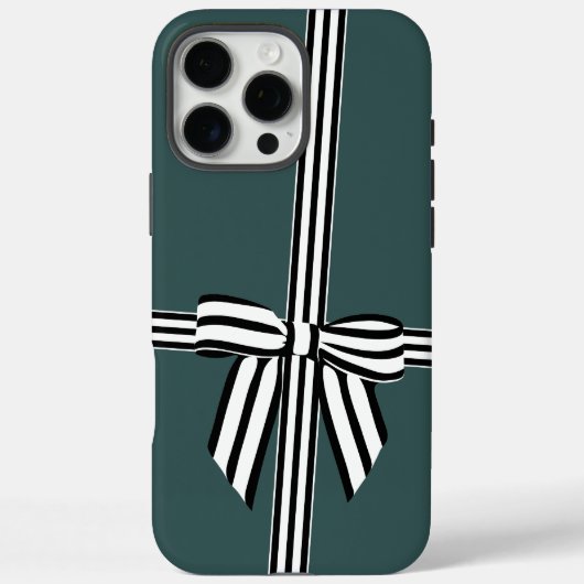 Gestreepte Bow iPhone Case Groen (Achterkant)