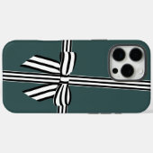 Gestreepte Bow iPhone Case Groen (Achterkant (horizontaal))