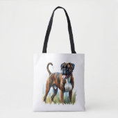 Gestreepte Boxer in aquarel Tote Bag (Voorkant)
