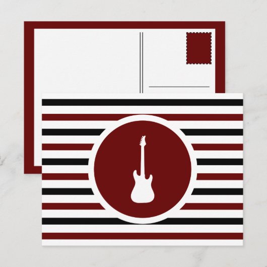 Gestreepte Briefkaart voor elektrische gitaren (Voorkant / Achterkant)
