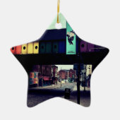 Gestreepte brug keramisch ornament (Voorkant)