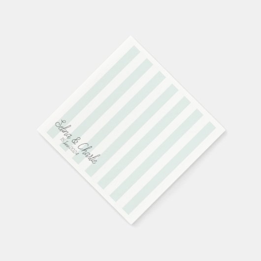 Gestreepte bruiloft cocktail servet (Hoek)