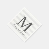 Gestreepte bruiloft servet (Hoek)