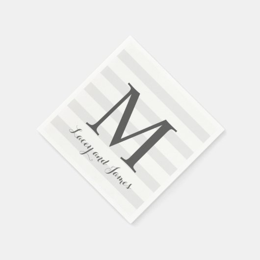 Gestreepte bruiloft servet (Hoek)