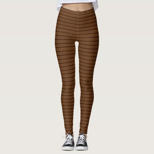 Gestreepte bruine leggings (Voorkant)