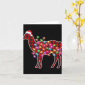 Gestreepte Buffalo Lama Kerst Pyjama Kerstlichten  Kaart (Gele Bloem)
